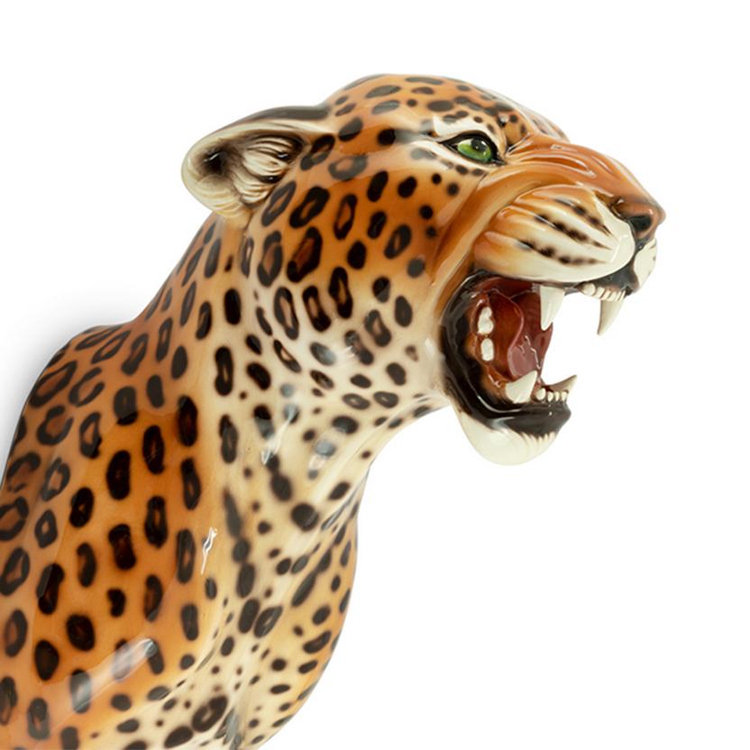 Contemporary Leopard Spotted Wall Sculpture in Ceramic