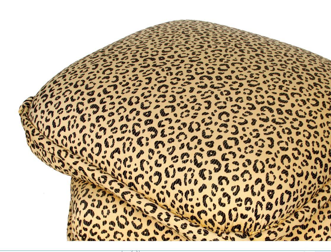 Leopard Turkish ottoman with knotted corners.