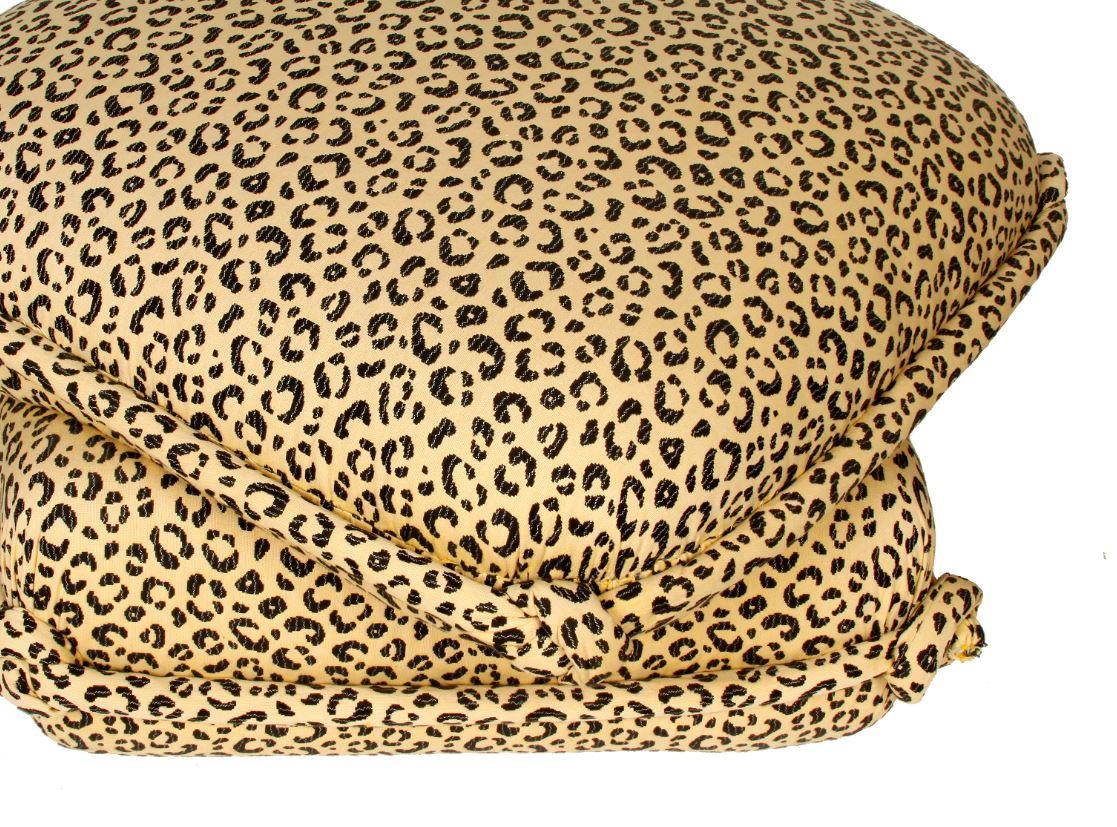 Leopard Turkish Ottoman with Knotted Corners In Excellent Condition In Locust Valley, NY