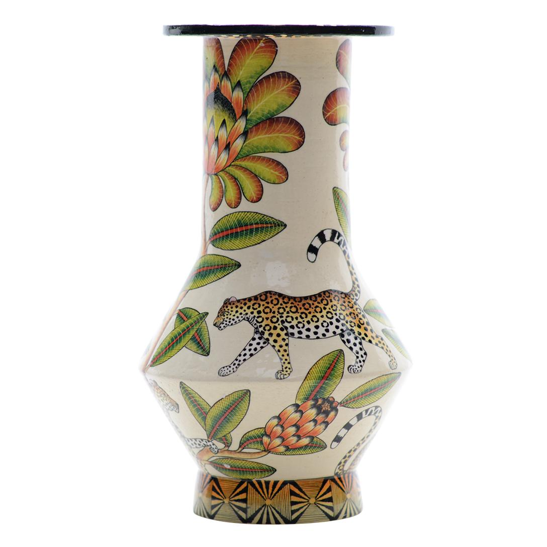 African Leopard Vase