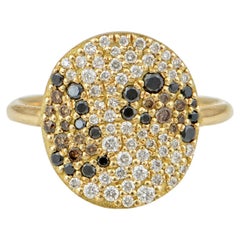 Siegelring mit Leopoard-Druck aus 18 Karat Gold mit Diamanten
