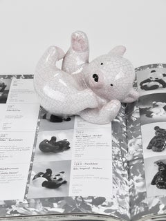 Scultura in ceramica con cucciolo di orso polare di Leopold Anzengruber, Austria, anni '50