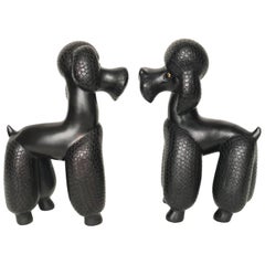 Retro Leopold Anzengruber Mid-Century Ceramic Dog, Poodle Sculpture, 1950s, Austria