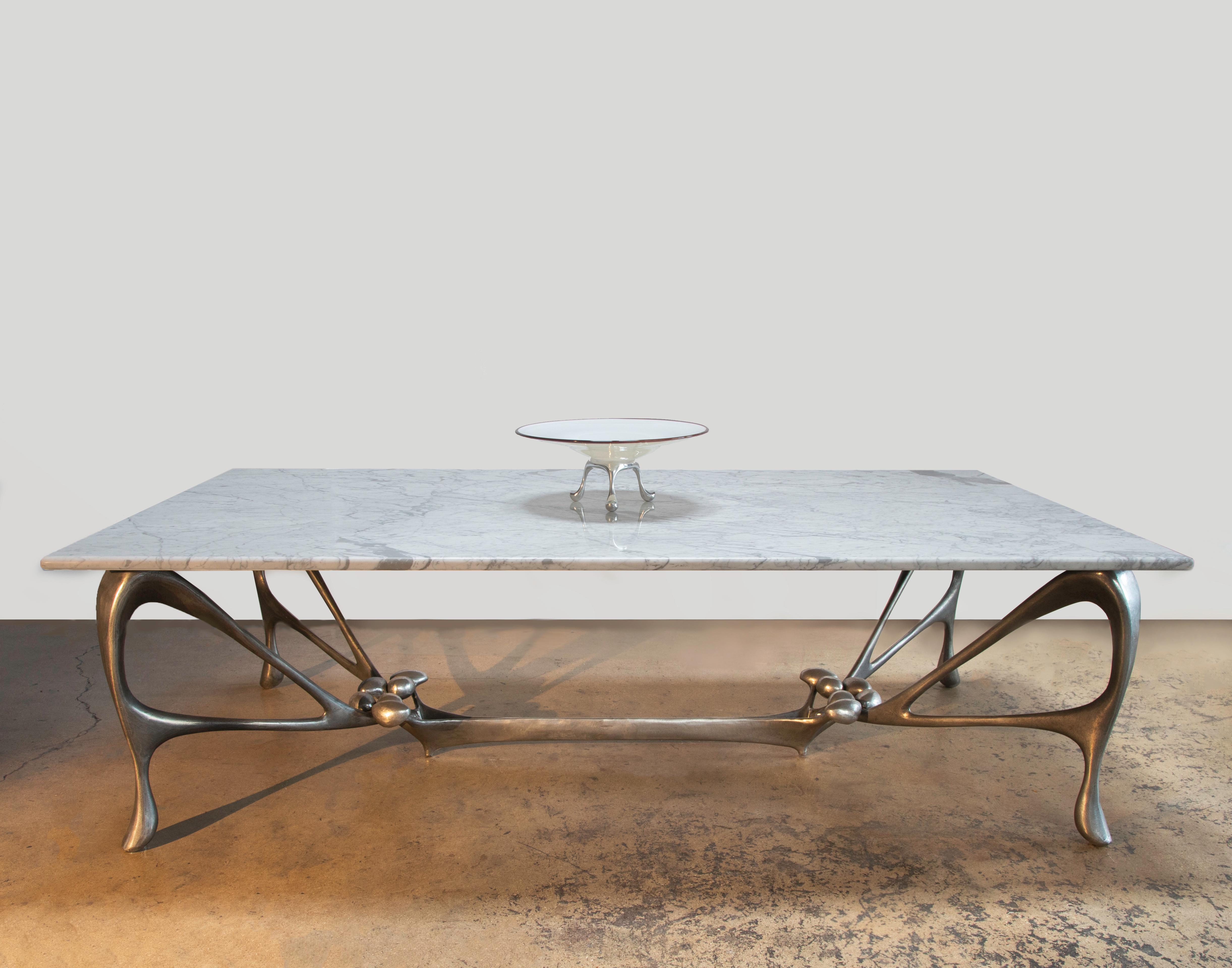 Leopold Dining & Conference Table, Cast Aluminum & Marble, Jordan Mozer USA 2018 For Sale 1