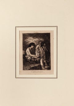 Child Prodigy -  Etching by Léopold Flameng - Early 20th Century