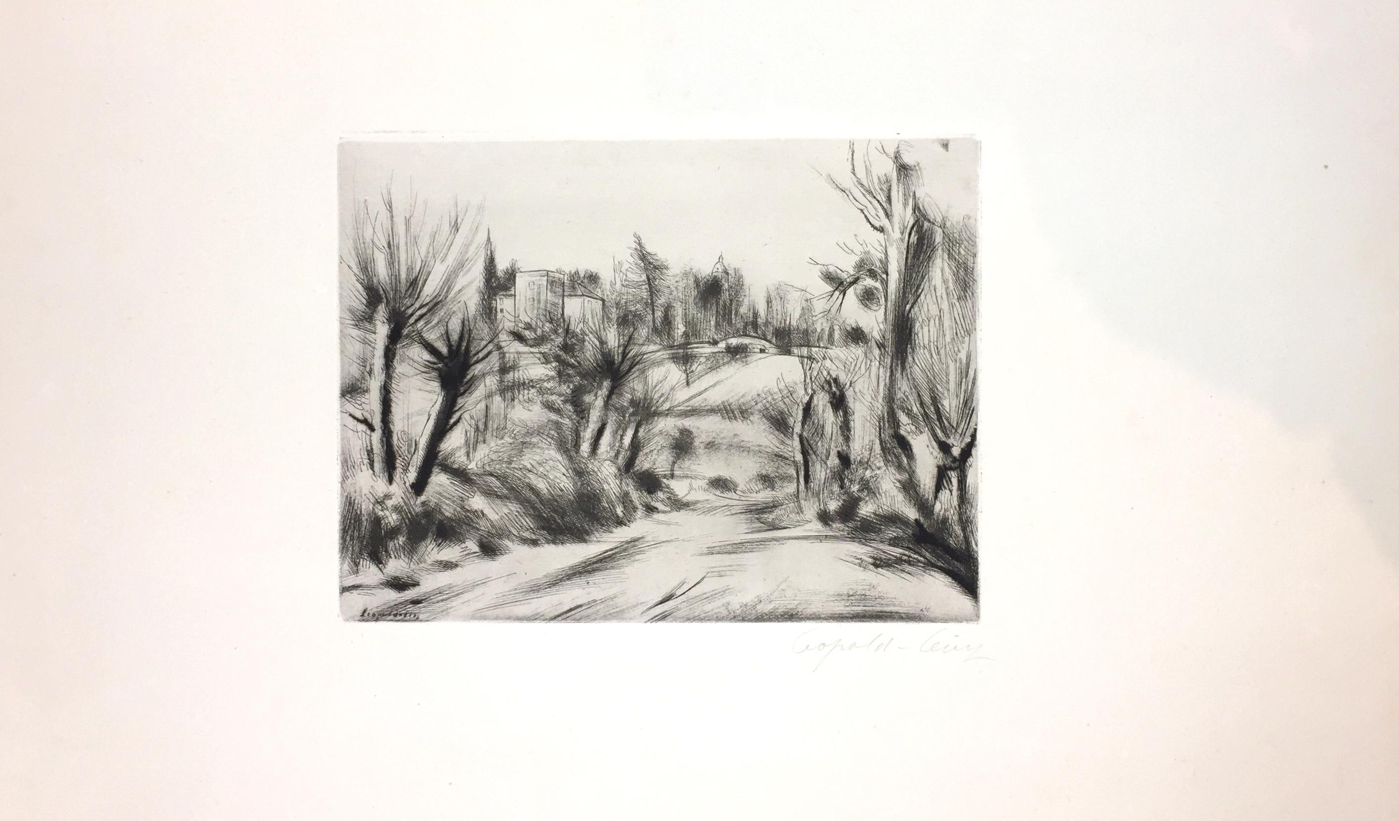Landscape is an original artwork realized by the French artist Léopold Lévy (1882-1966) in the first half of the XX century. Etching and drypoint on paper.

Image dimensions: 15x20 cm.

Hand-signed by the artist on the lower right corner.

Perfect