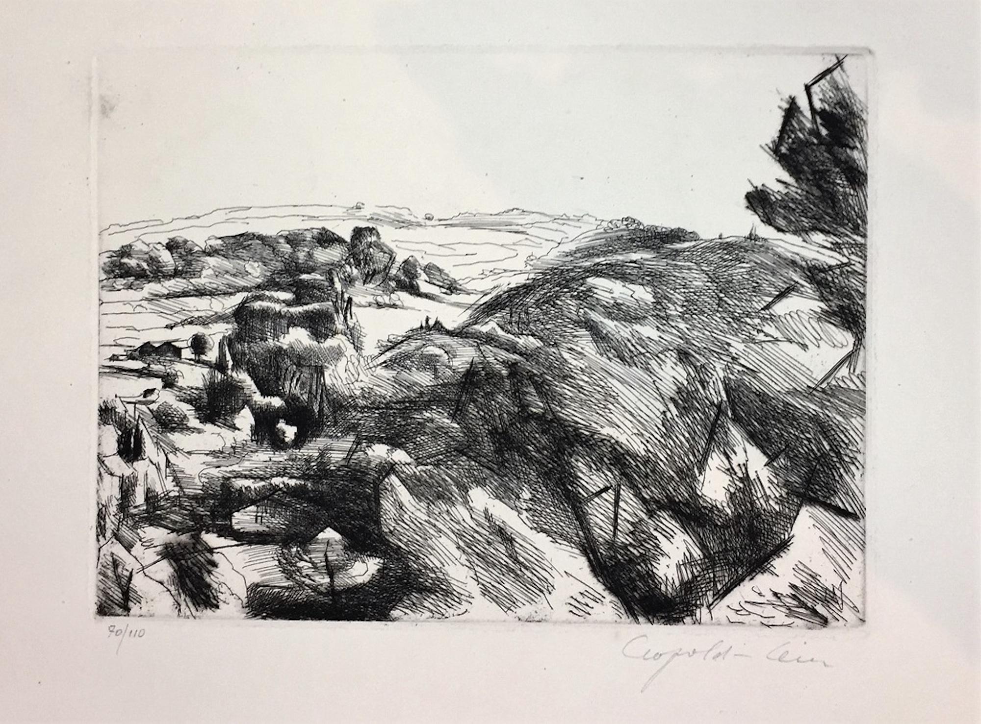 Paysage est une œuvre d'art originale réalisée par l'artiste français Léopold Lévy (1882-1966) dans la première moitié du XXe siècle. Gravure et pointe sèche sur papier.

Edition de 110 tirages. Signé à la main par l'artiste dans le coin inférieur