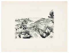 Natural Landscape - Original Etching by Léopold Lévy - 20th Century