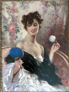 Leopold Schmutzler ‘Im Boudoir’, Oil on Canvas, Signed, circa 1900