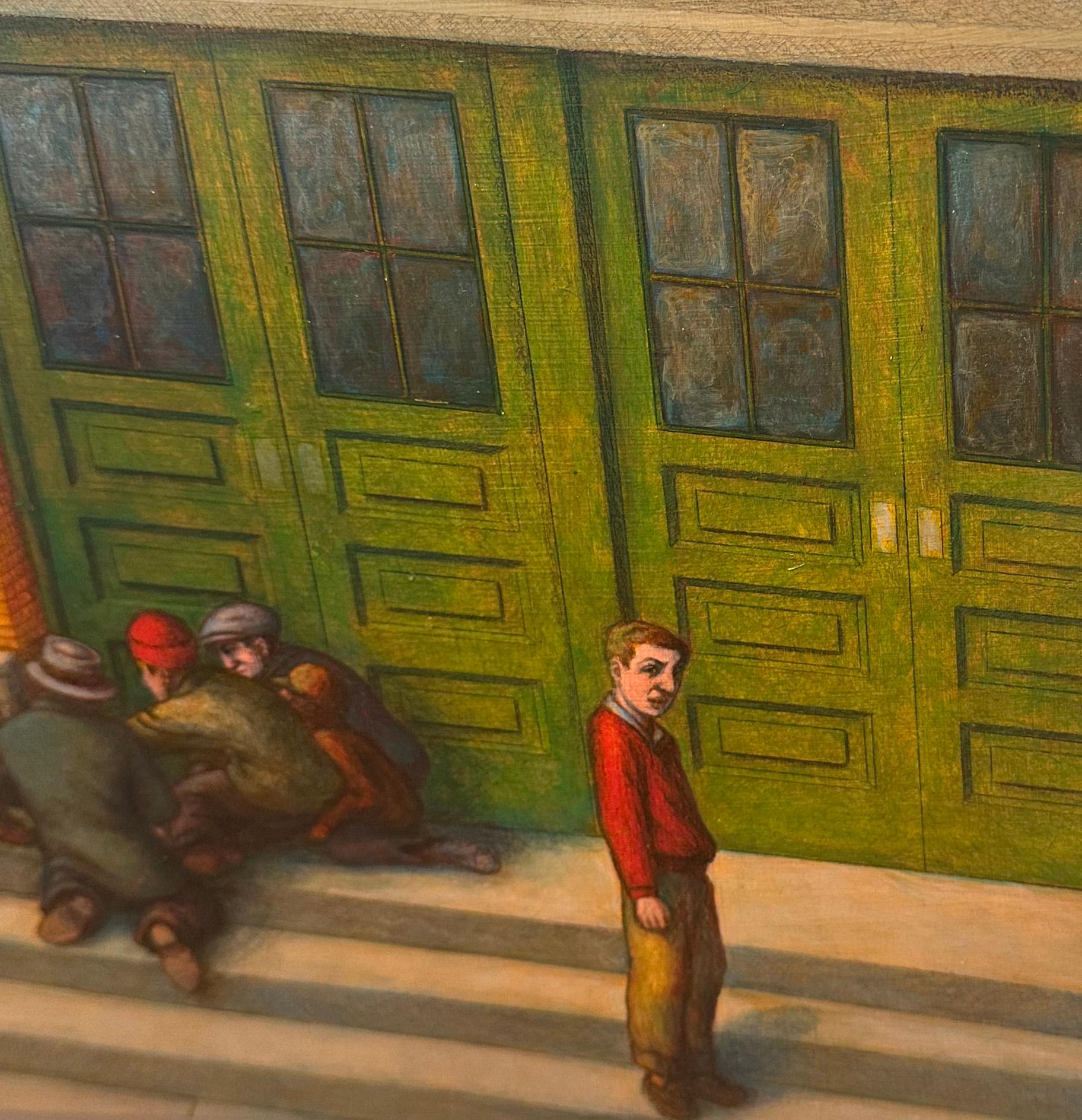 Craps - Original Mixed Media on Panel, Framed - Painting by Leopold Segedin