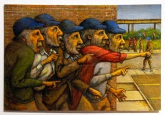Follow the Leader V - Original Mixed Media on Panel, Framed