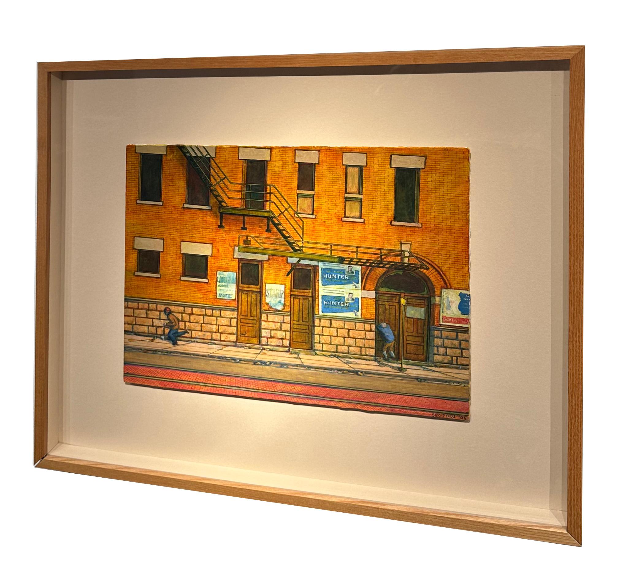 Hide and Seek #5 (Hunter), Original Mixed Media on Panel, Framed For Sale 1