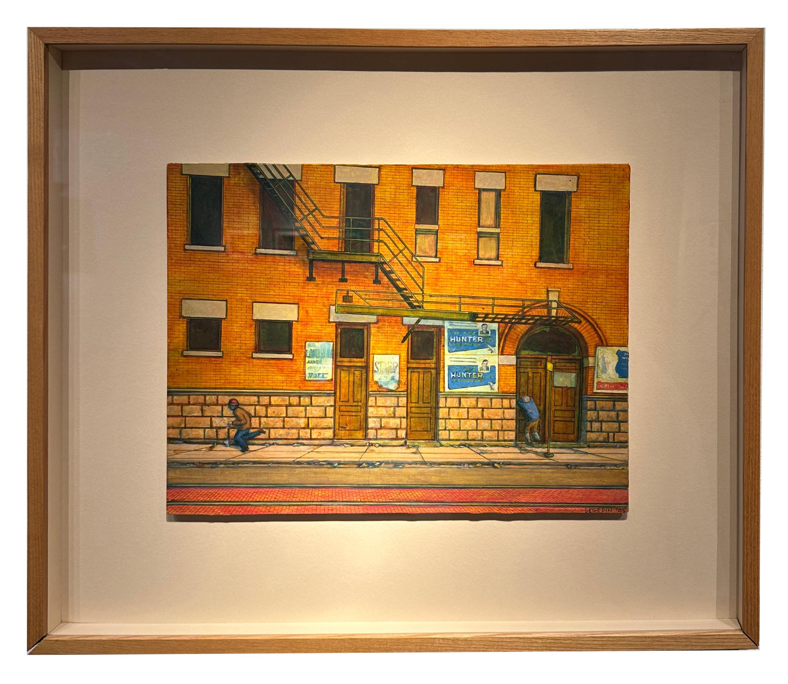 Hide and Seek #5 (Hunter), Original Mixed Media on Panel, Framed For Sale 3