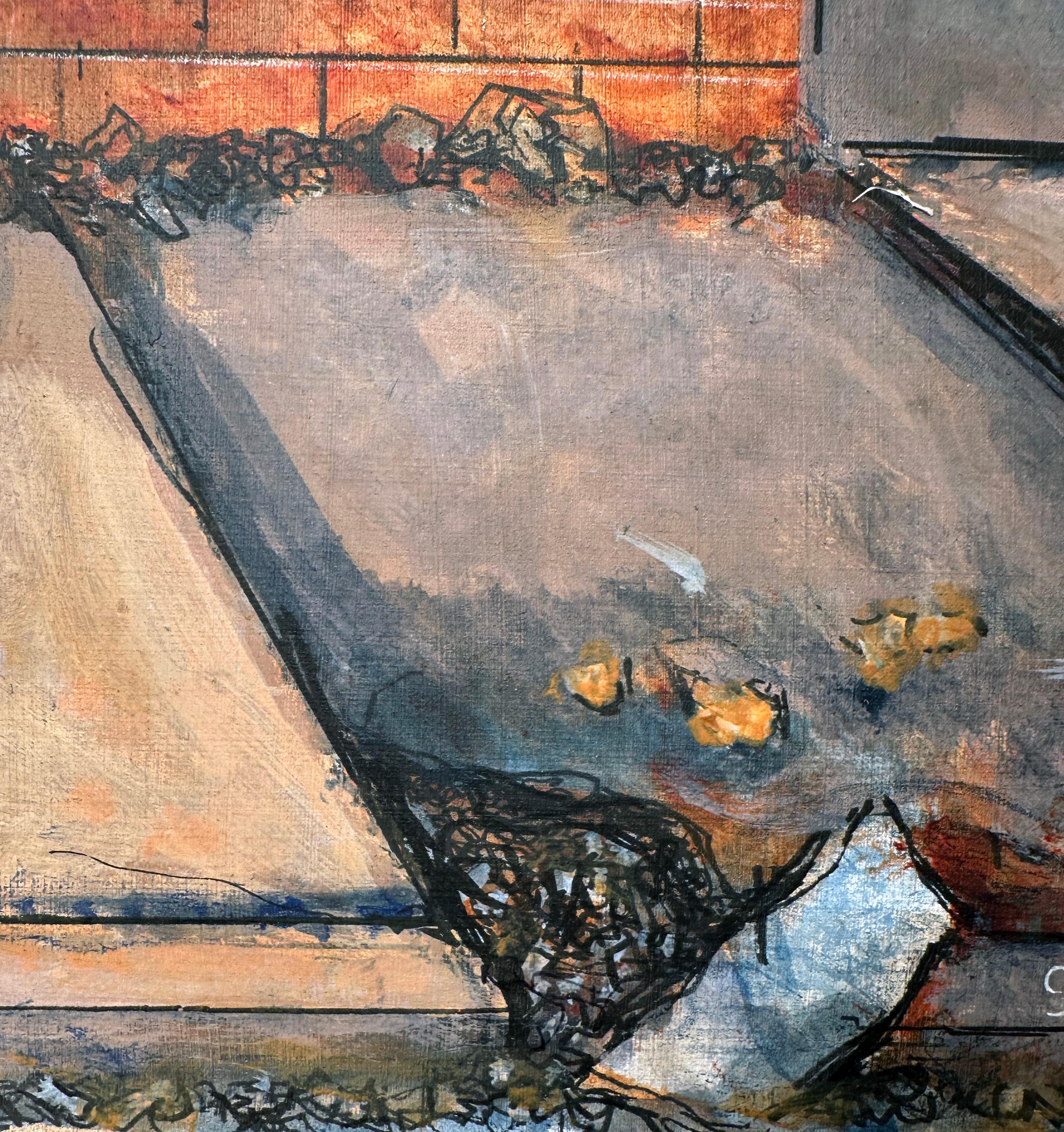 Hide and Seek Redux #1, Original Mixed Media auf Tafel, Original im Angebot 1
