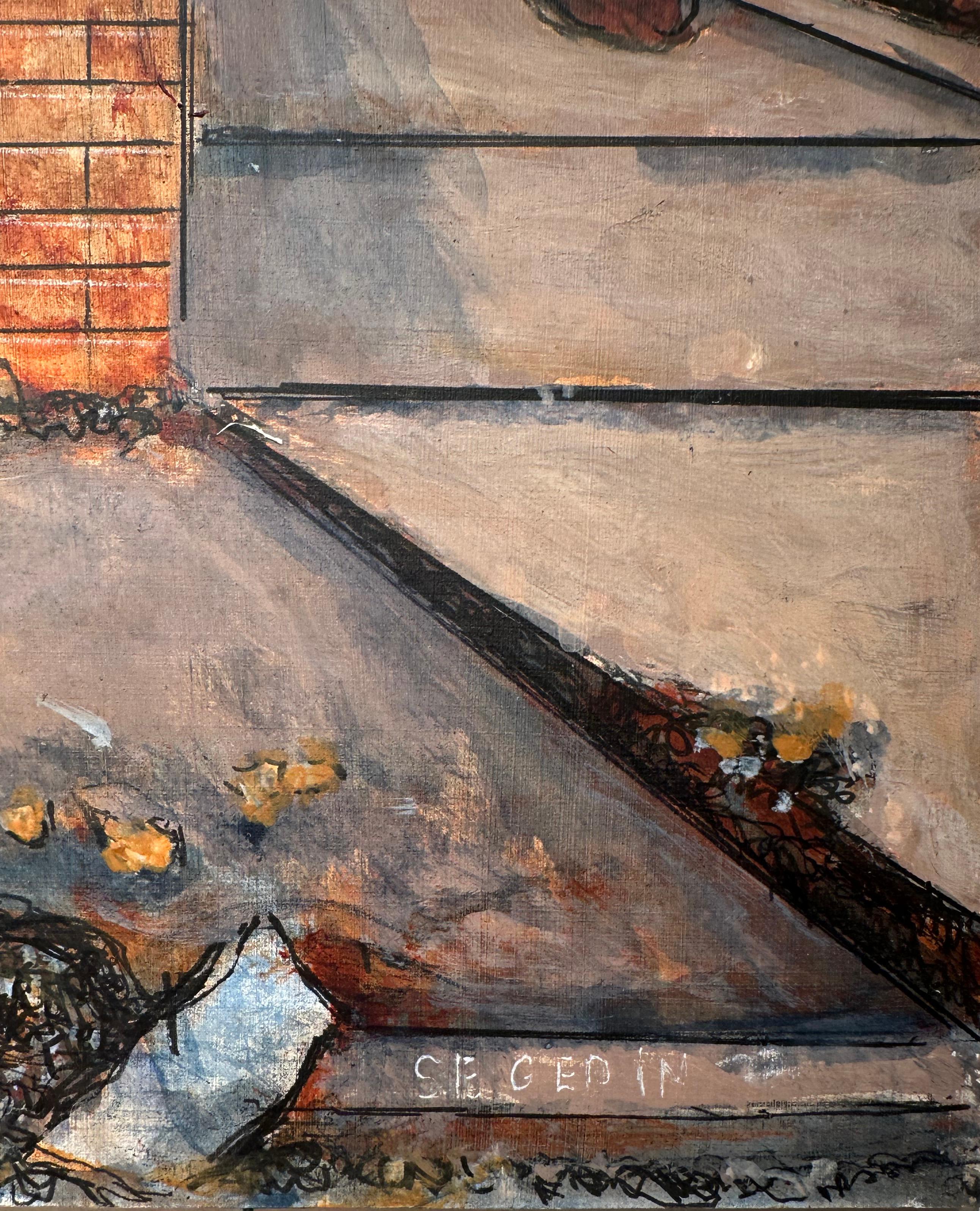 Hide and Seek Redux #1, Original Mixed Media auf Tafel, Original im Angebot 3