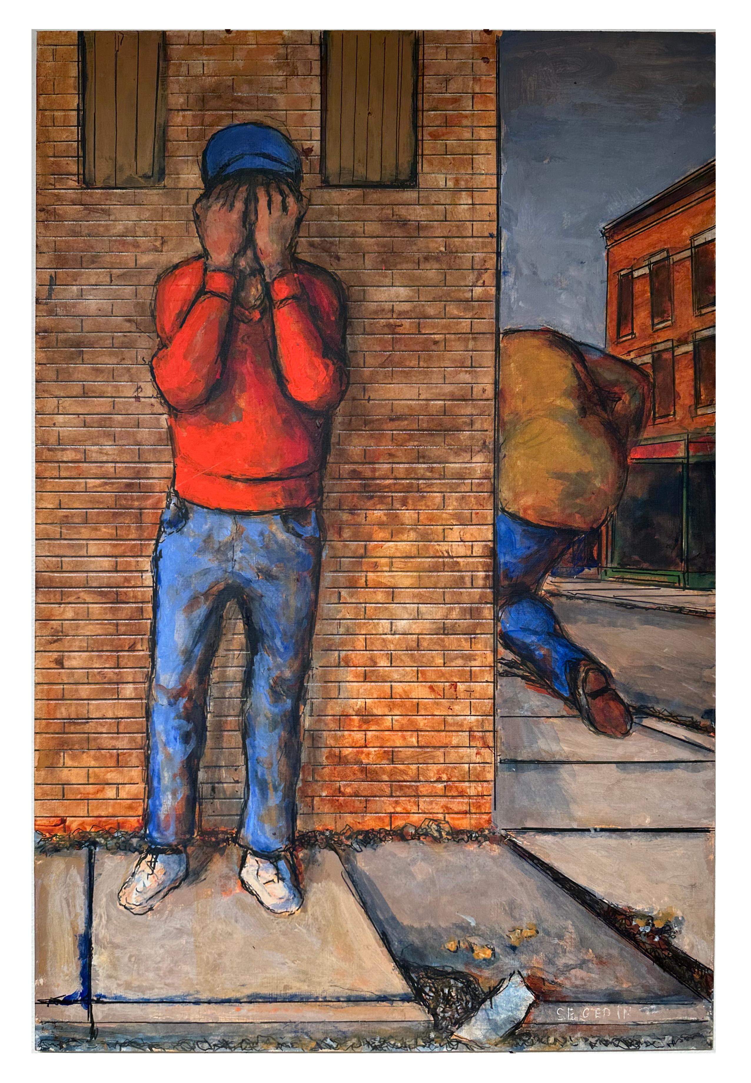 Hide and Seek Redux #1, Original Mixed Media auf Tafel, Original im Angebot 4