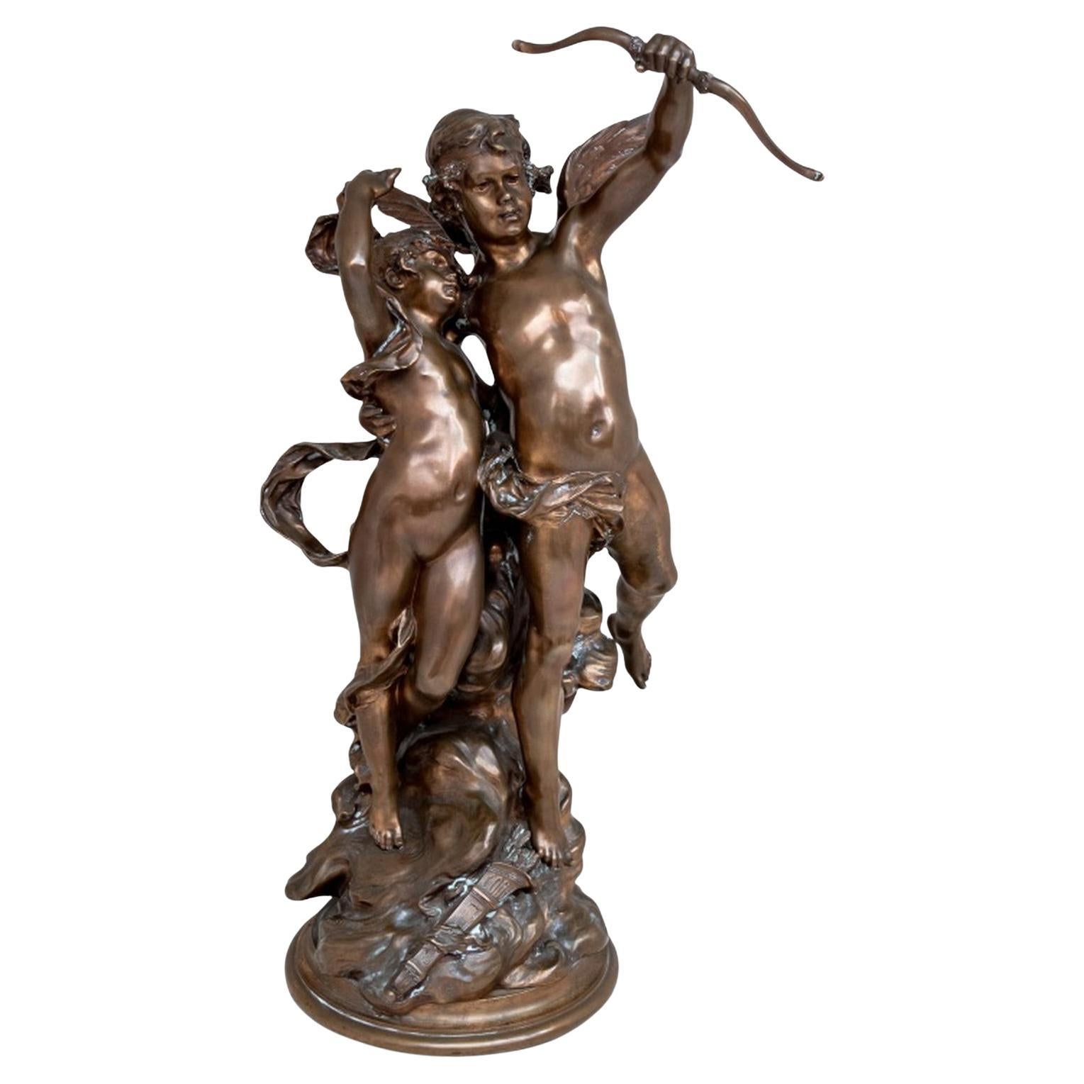 Leopold Steiner "Cupid and Psyche" Bronze For Sale