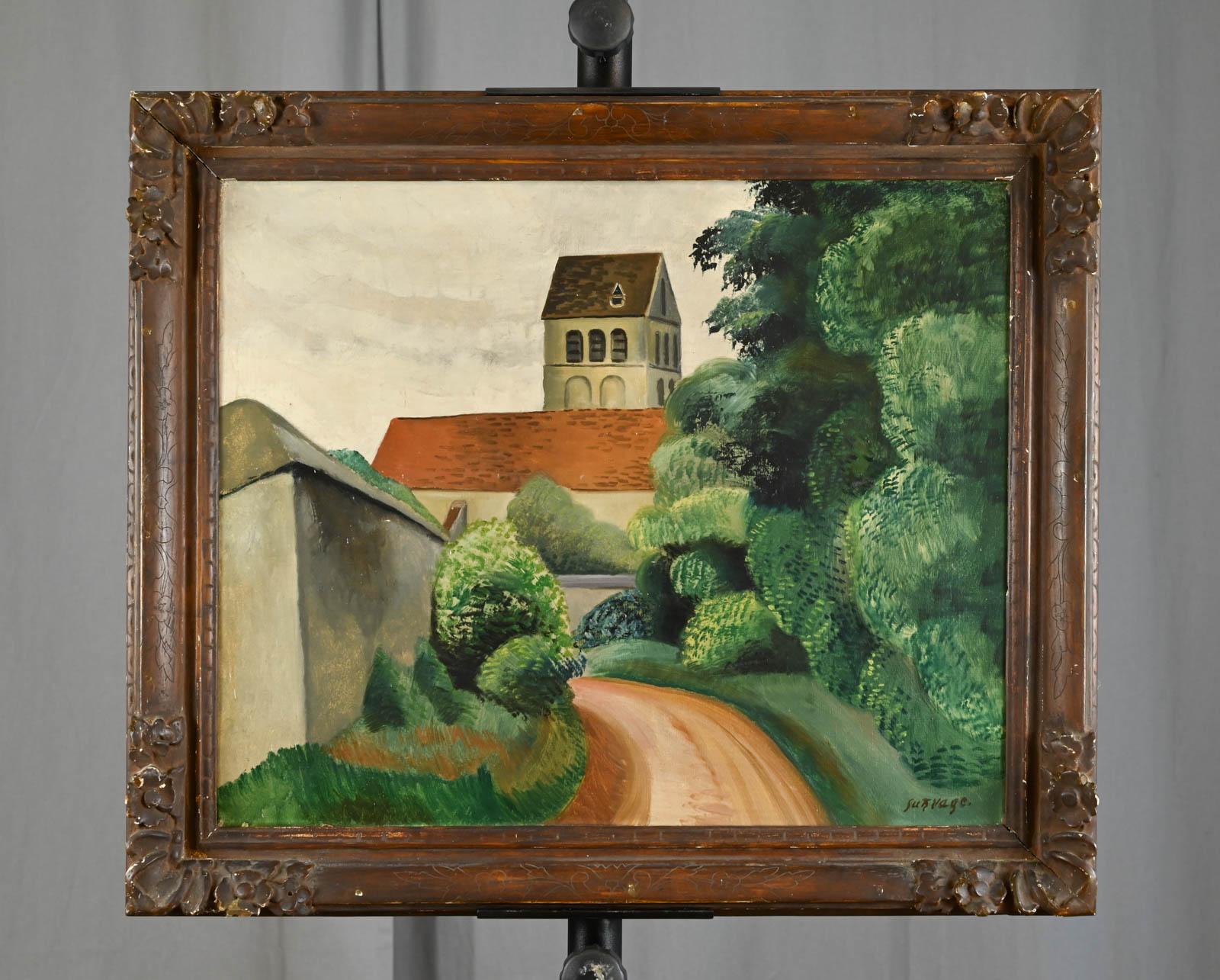 La rue du village - Painting by Léopold Survage