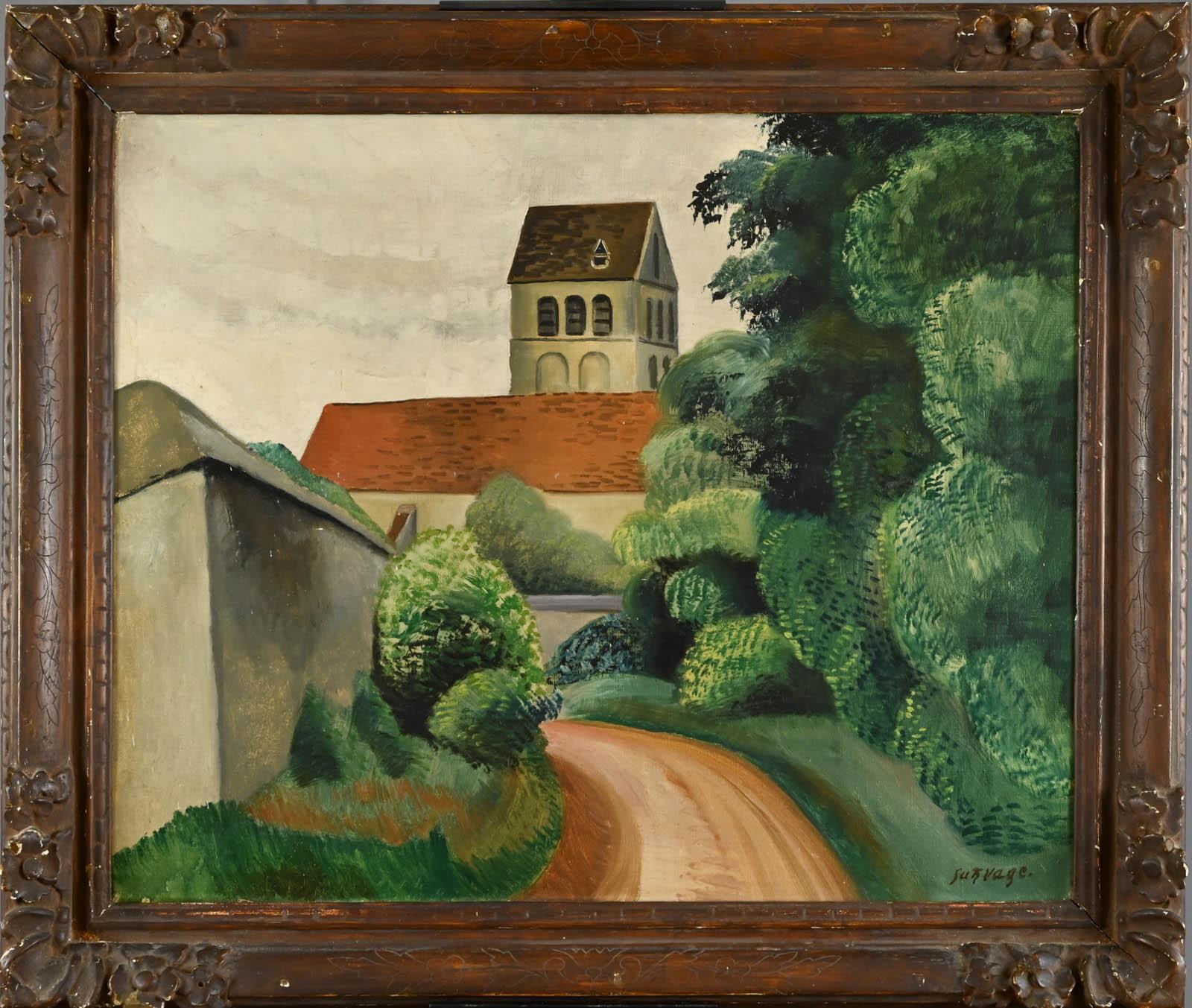 La rue du village - Impressionist Painting by Léopold Survage