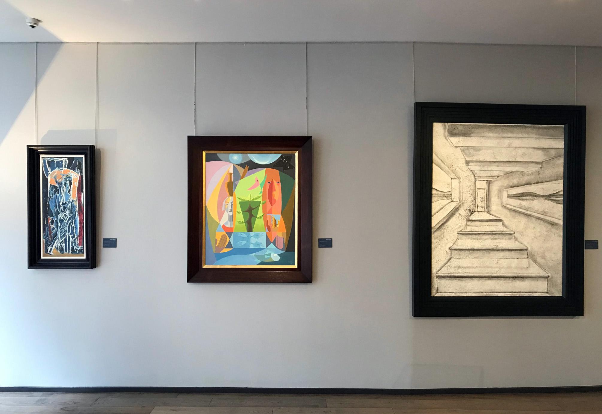 Porteuse - Lopold Survage, moderne, abstrait, portrait, français, brillant, surréaliste - Gris Abstract Painting par Léopold Survage