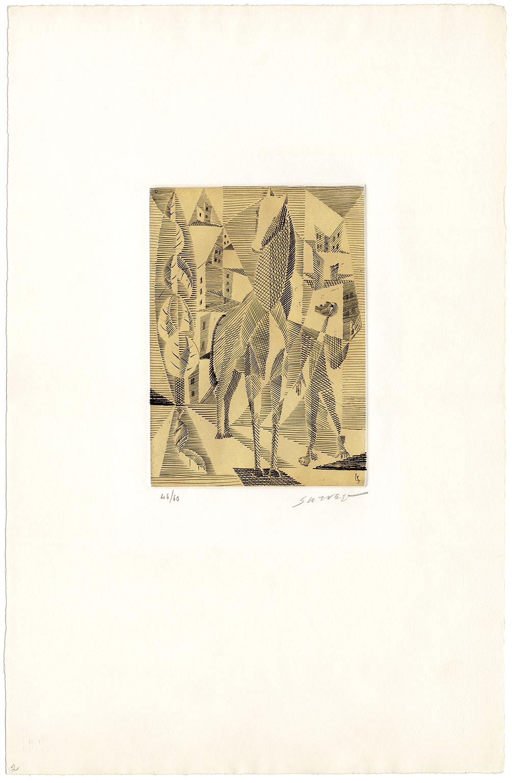 Le Cheval (The Horse) — Mid-Century Cubism - Print by Léopold Survage