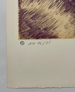 Lithographie russe d'avant-garde en couleurs vives, imprimé abstrait et vibrant