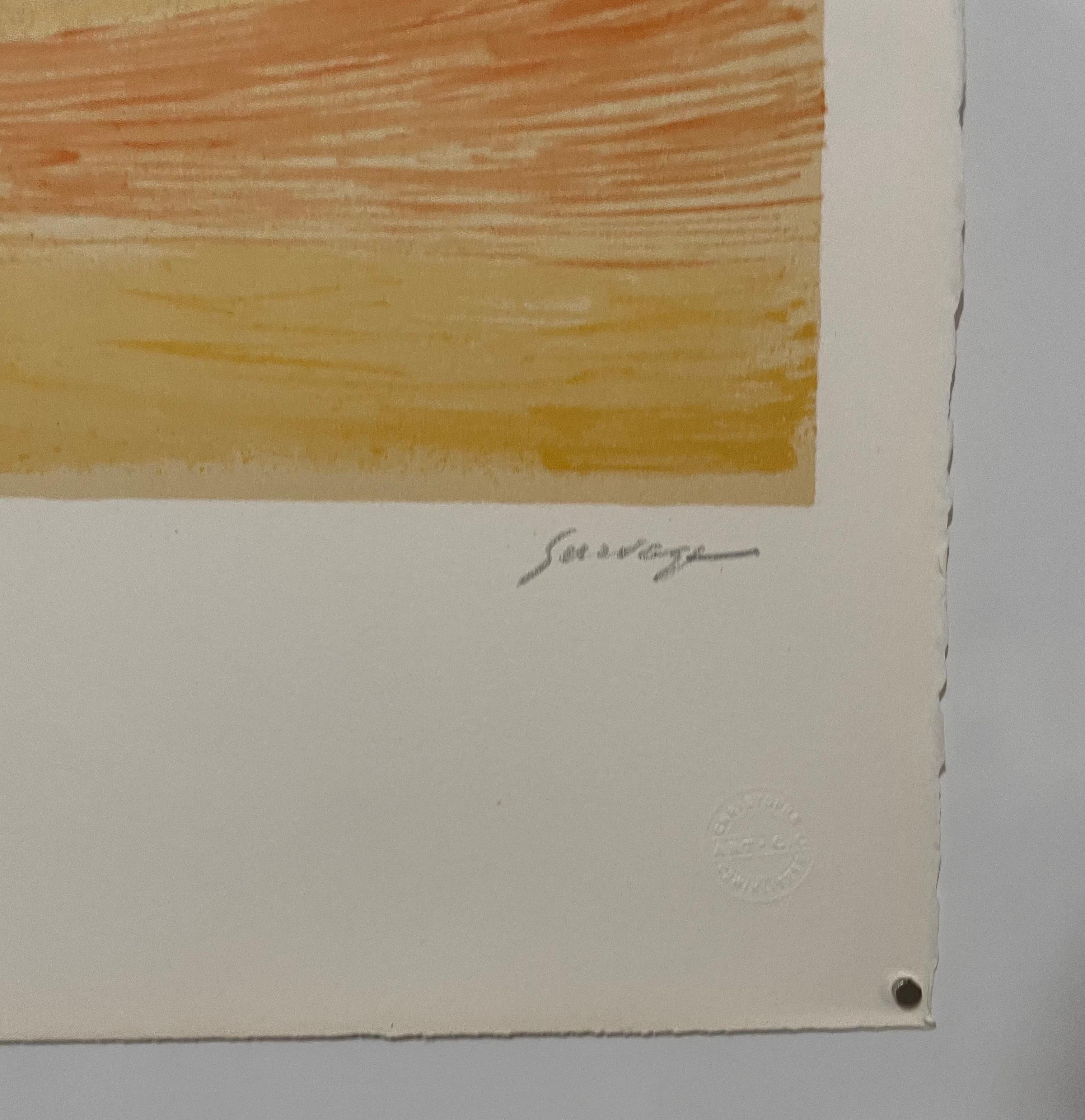 Litografía rusa francesa Avant Garde Ritmo en color Impresión abstracta vibrante - Print Cubista de Léopold Survage