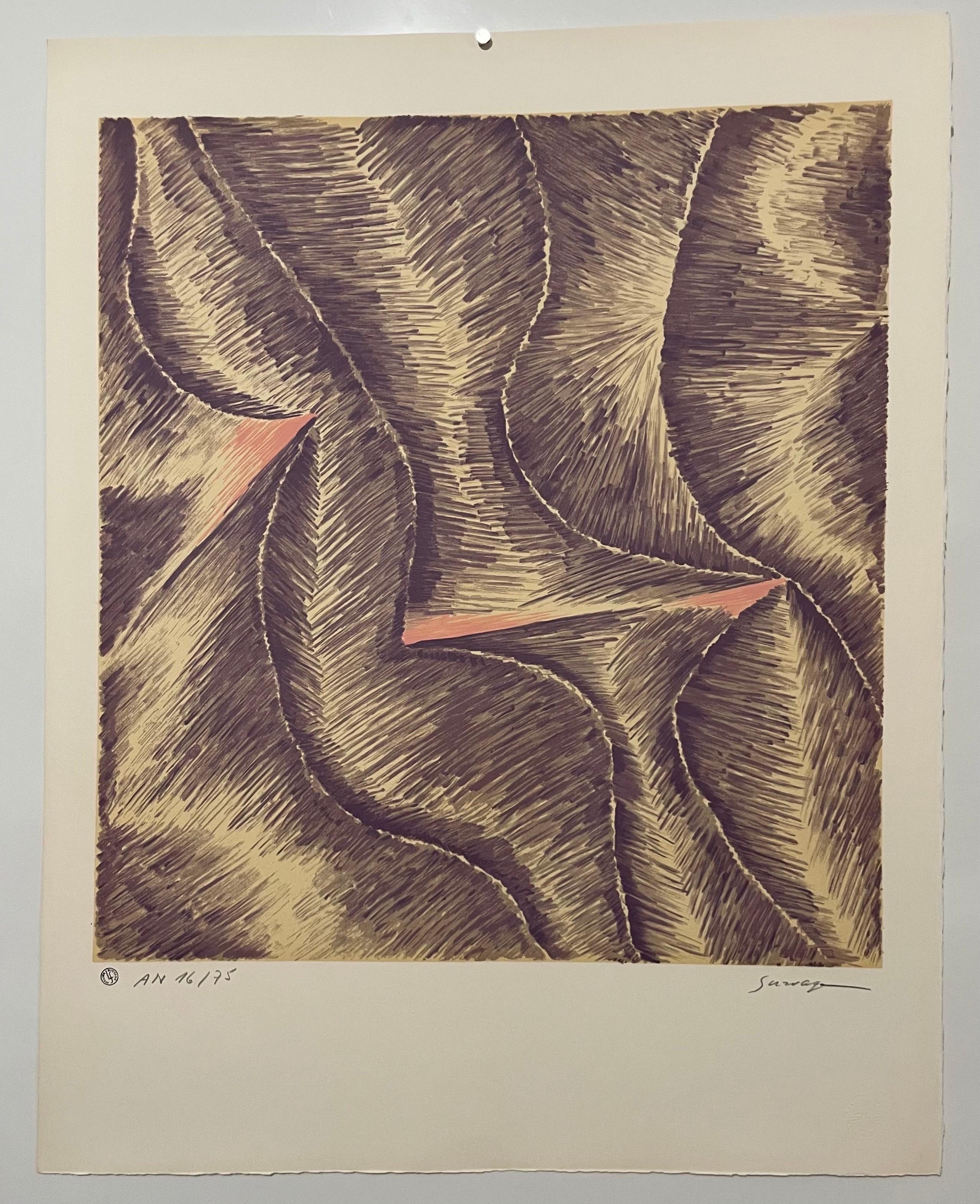 Russian French Avant Garde Lithograph Rhythm in Colour Vibrant Abstract Print For Sale 4