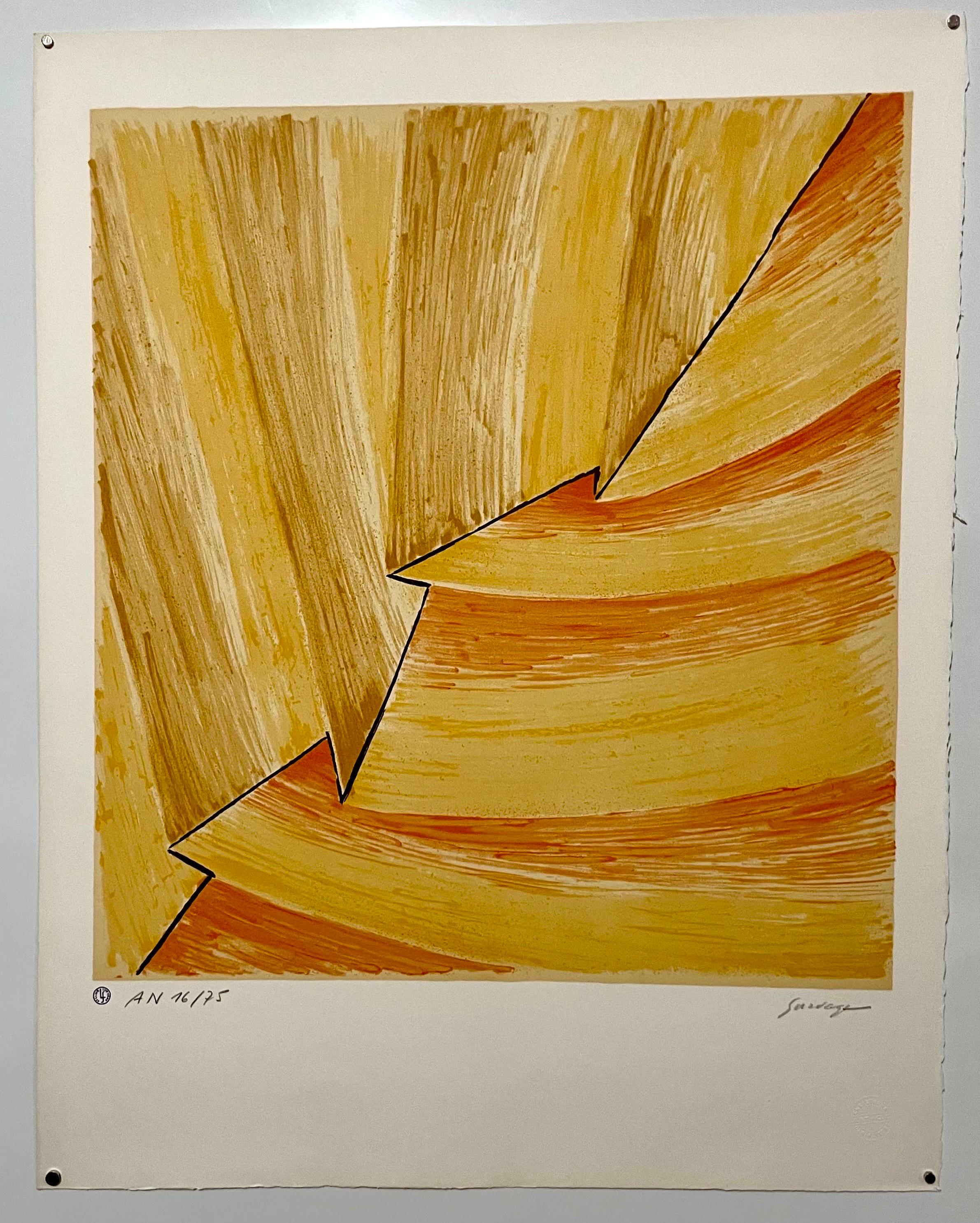 Litografía rusa francesa Avant Garde Ritmo en color Impresión abstracta vibrante en venta 1