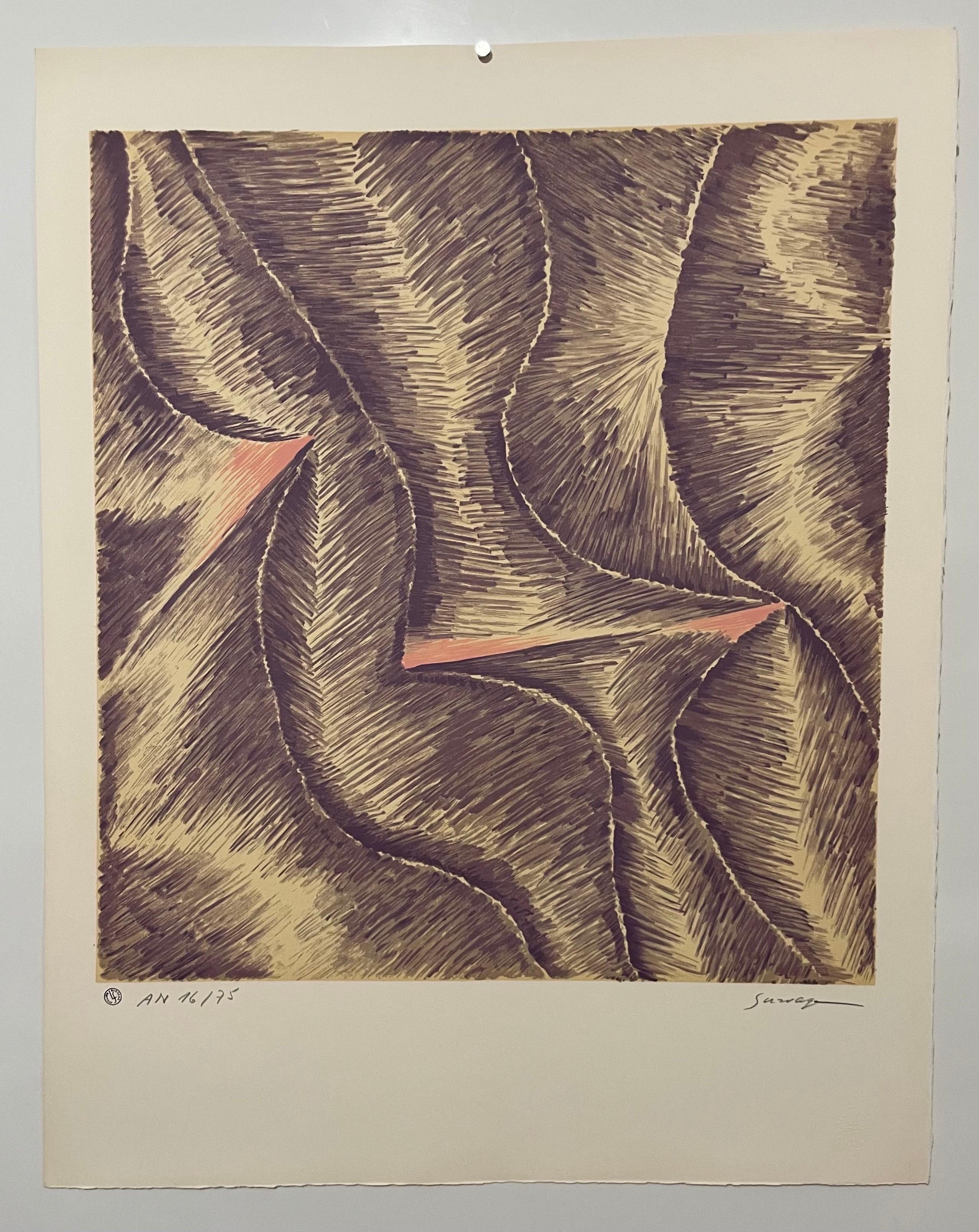 Russian French Avant Garde Lithograph Rhythm in Colour Vibrant Abstract Print For Sale 5