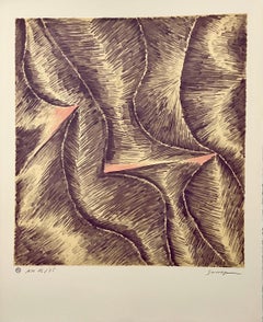 Russian French Avant Garde Lithograph Rhythm in Colour Vibrant Abstract Print
