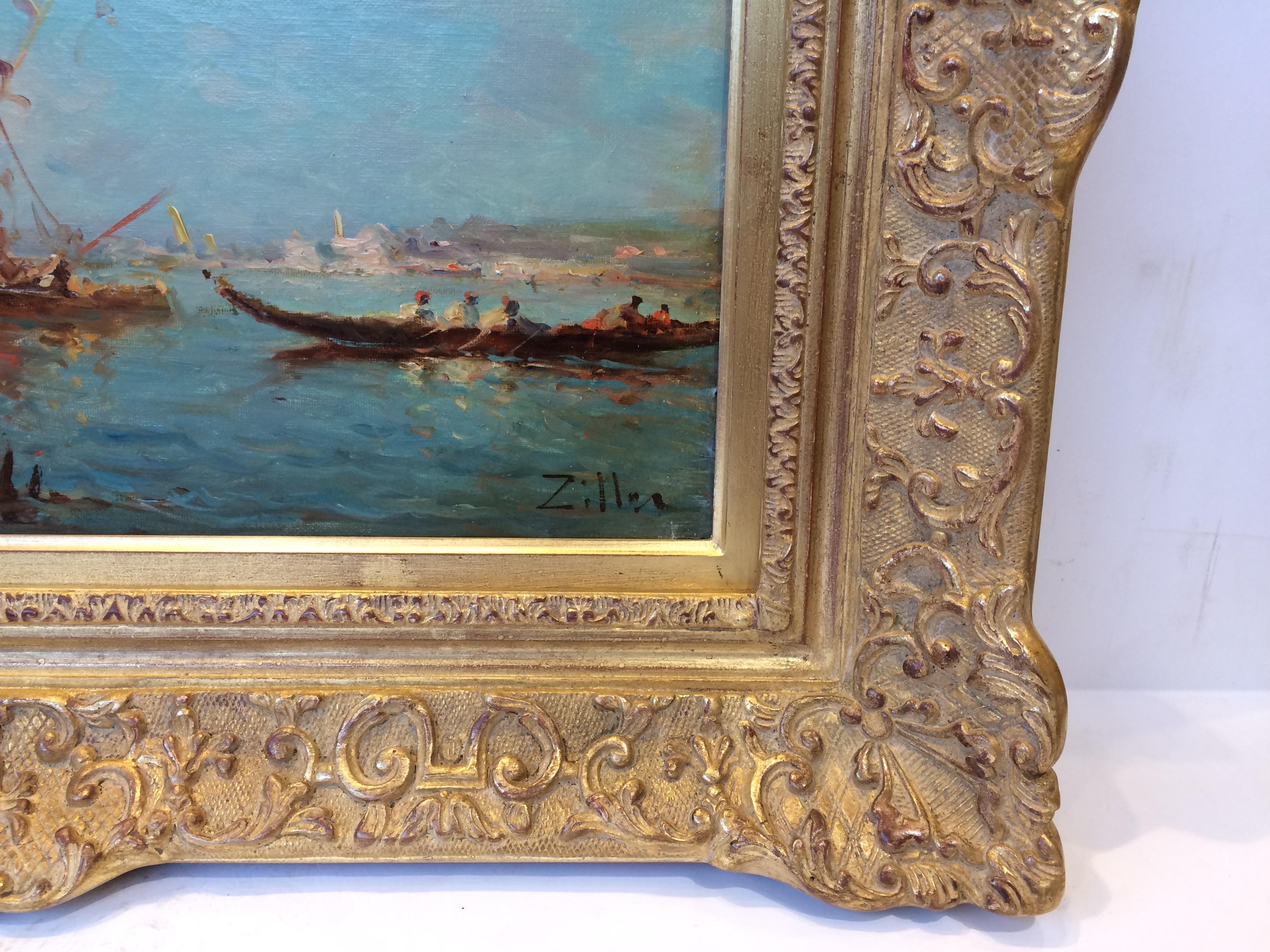 Paire de vues de Venise et d'Istanbul en paire - Peintures du XIXe siècle en vente 2