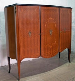 Leopoldo Malberti Mid-Century Modern Italian Walnut Bar Cabinet, 1950s