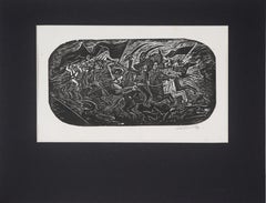 "Carga de la Caballería Revolucionaria" - 1931 xilografía sobre papel