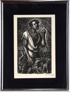 "La Protesta" - 1943 Linograbado sobre papel