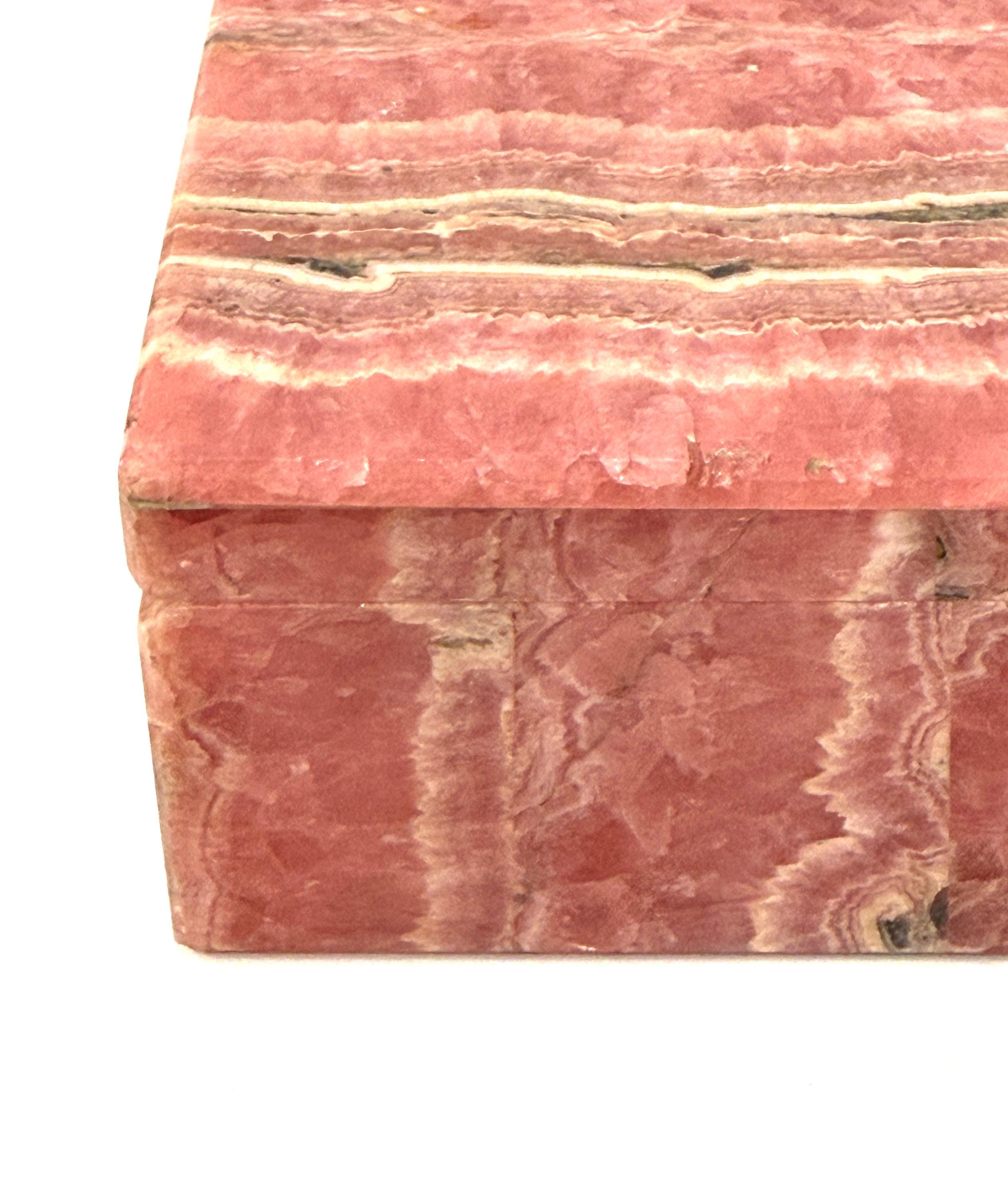 Leopoldo Menegatti Firenze Rhodochrosite Box with Label For Sale 6