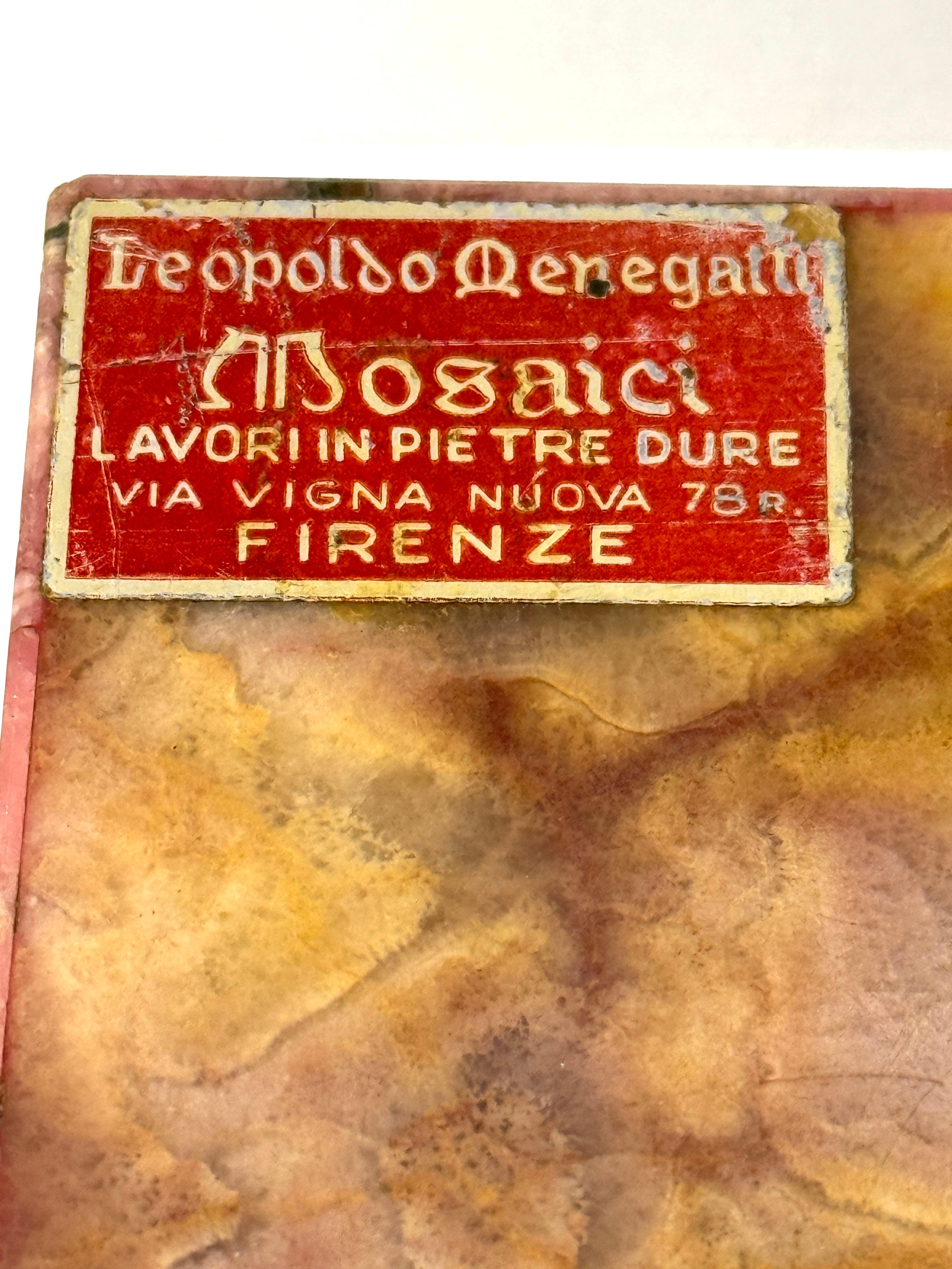Leopoldo Menegatti Firenze Rhodochrosite Box with Label For Sale 2