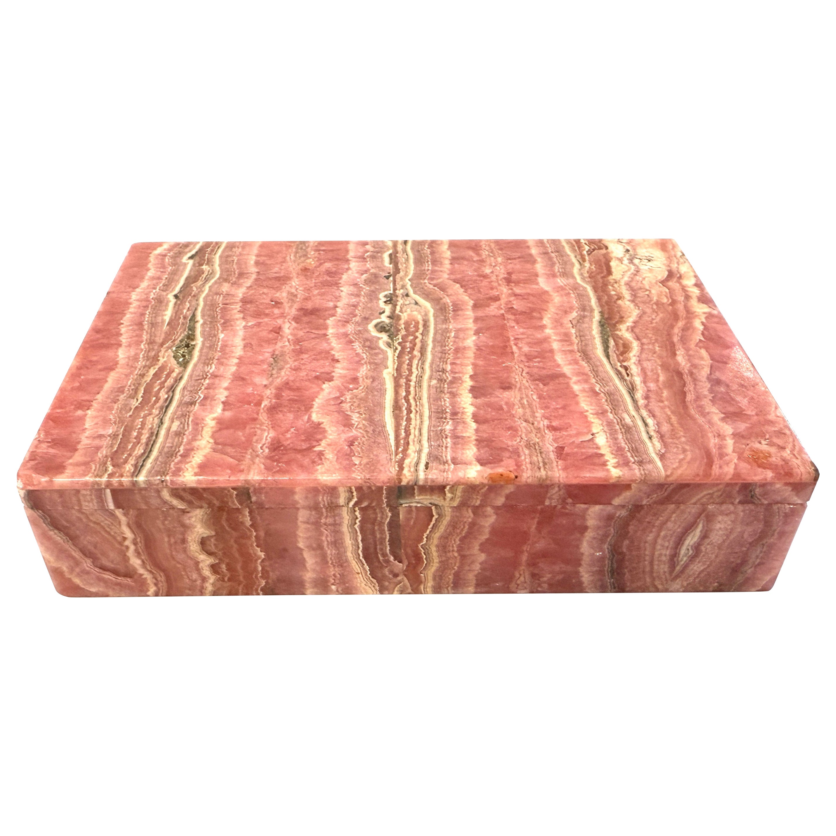 Scatola di rodocrosite Leopoldo Menegatti Firenze con Label