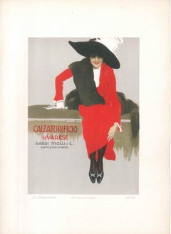 Calzaturificio di  Varese - Vintage Adv Lithograph by L. Metlicovitz - 1914