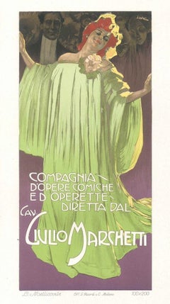 Die Compagnia d'Opere Comiche - Vintage Adv-Lithographie von L. Metlicovitz - 1910
