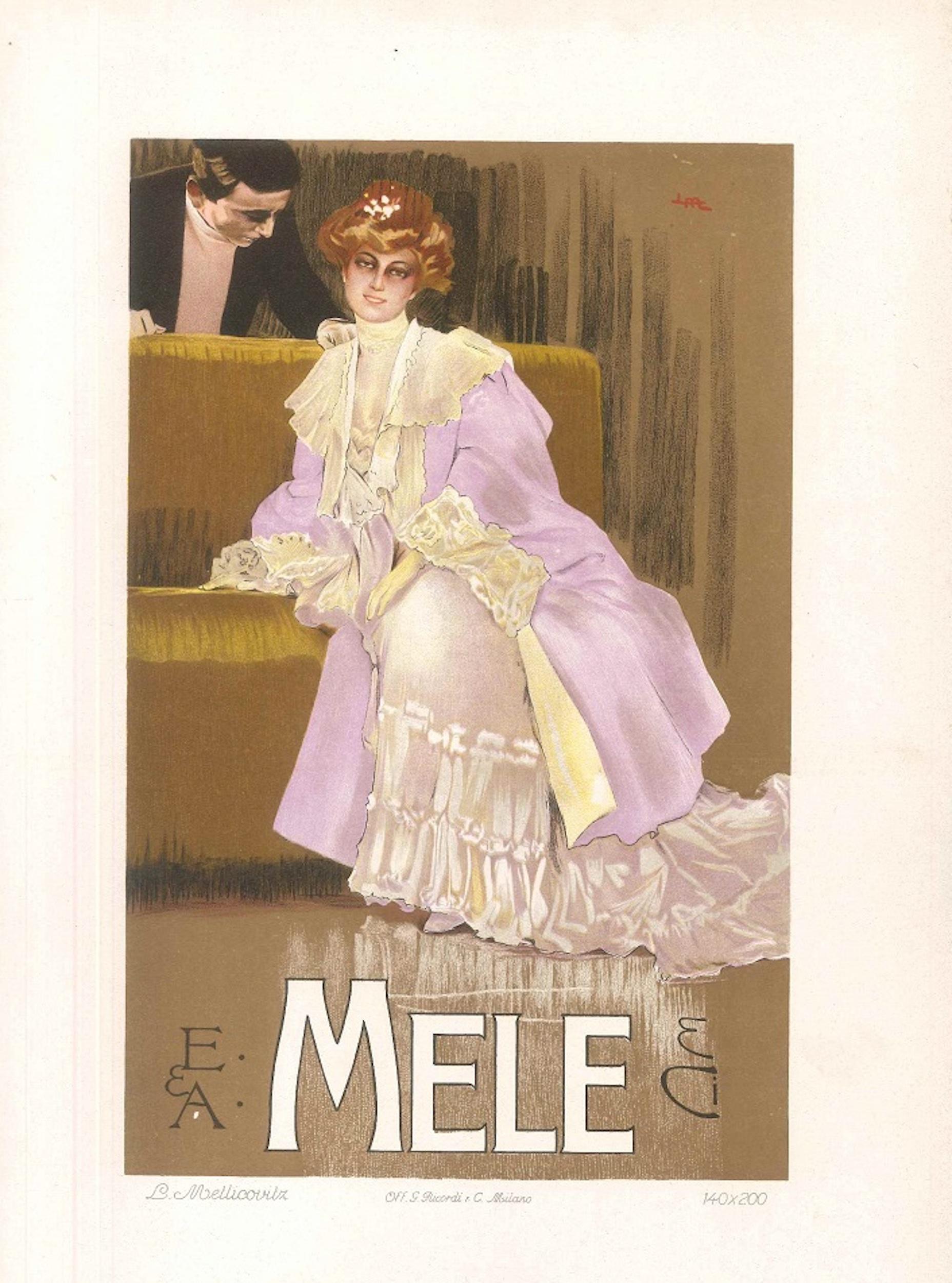 Mele - Original Vintage Advertising Lithographby L. Metlicovitz - 1906 - Print by Leopoldo Metlicovitz