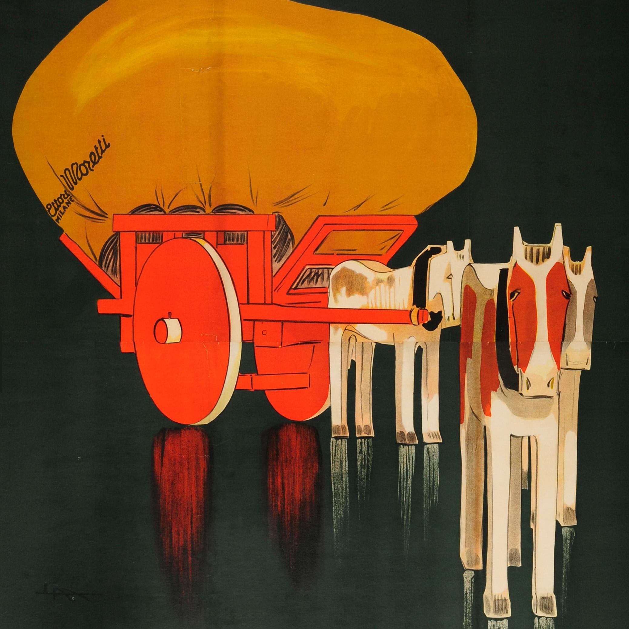Original-Vintage-Werbeplakat, wasserdicht Tarpaulin, Ettore Moretti Milano – Print von Leopoldo Metlicovitz