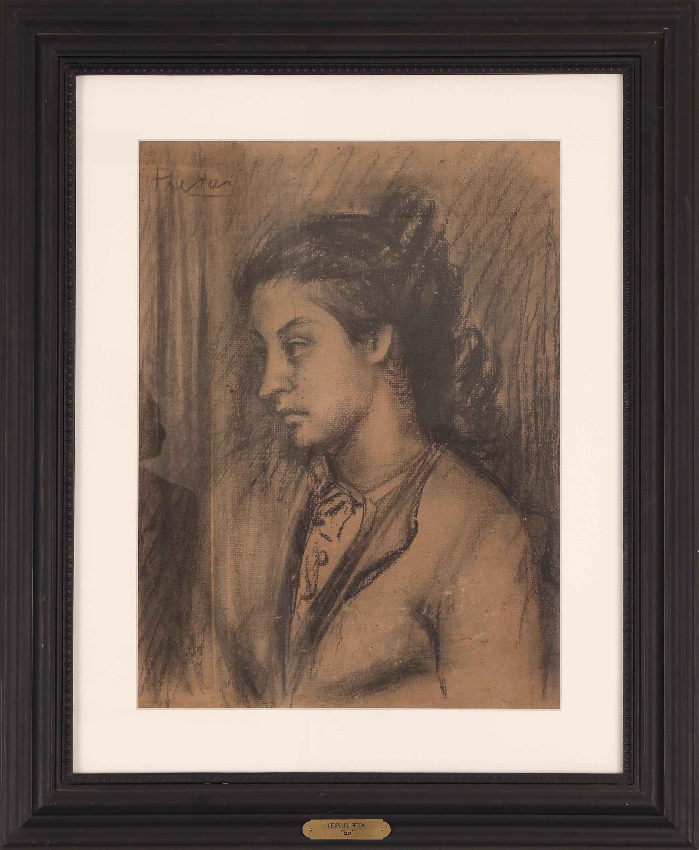 Portrait Painting di Leopoldo Presas - Elsa