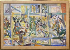 Fleurs à travers une fenêtre
