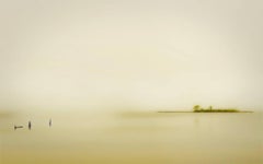 Horizon Fields LI (Misty Ocean Landscape Photography of Still Water and Islands)
