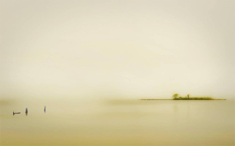 Horizon Fields Li Misty Ocean Landscape Photography Of Still Water And Islands