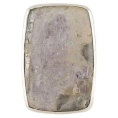 Anello in argento con lepidolite, anello in argento con mica viola, misura 7-8