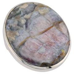 Lepidolite violet mica silver ring