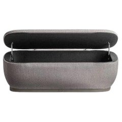 Leplì Bench with Storage Unit in Fabric Grey