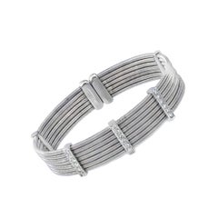 Lepozzi 0.54 Carat Diamond Coil Bangle Bracelet in White Gold